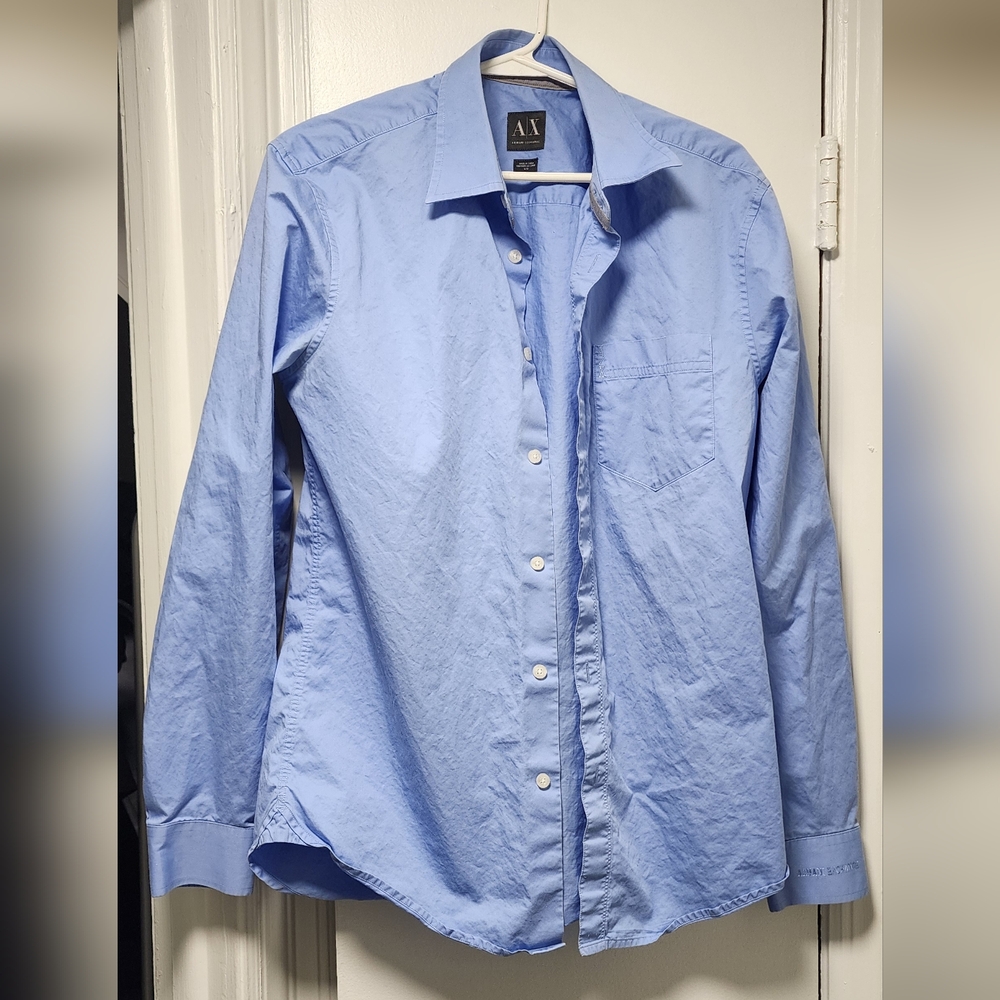Armani Exchange Light Blue Casual Button Down Shirt